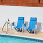 2PCS Portable High Strength Beach Chair with Adjustable Headrest,