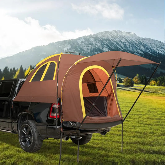 Truck Bed Tent  Rain Protection Pickup Truck Tents, Easy Set-up For 2 Person, Fits Full Size Short Bed, 5.5-5.8ft/ 6.4-6.