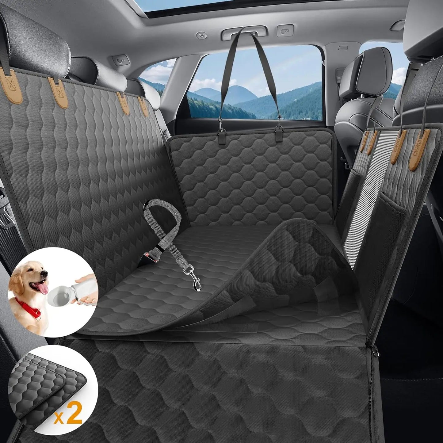 Back Seat Extender for Dogs Hammock for Car Back seat Dog Car Seat Cover.