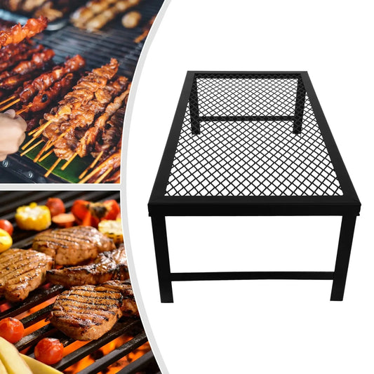 Folding Outdoor Camping BBQ Grill, Picnic Campfire Pit Over Fire Cooking Grate for Outdoor Camping Family Small Gathering Party