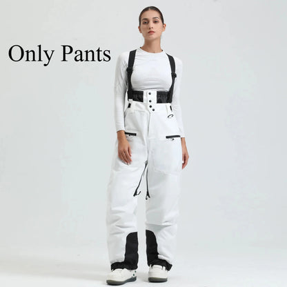 New Ski Pant Solid Snow  Women Windproof Waterproof Snow Pants.
