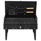 Black Portable Charcoal Grill - Compact Outdoor Barbecue