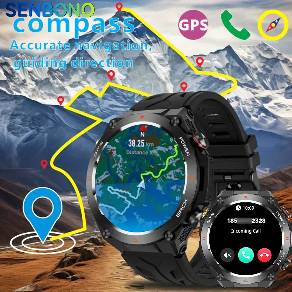 SENBONO New GPS Smart Watch 1.45” HD  Display Built-in GPS.