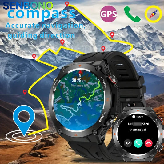 SENBONO New GPS Smart Watch 1.45” HD  Display Built-in GPS.