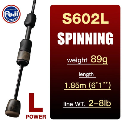 Stream Baitcasting Fishing Rods Ultralight Carbon Solid Wood Handle.