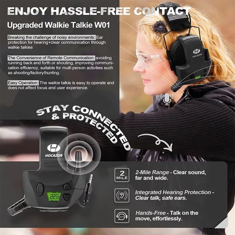 Noise Cancelling Headphones Adapter Electronic Shooting Microphone 3 Mile Range.