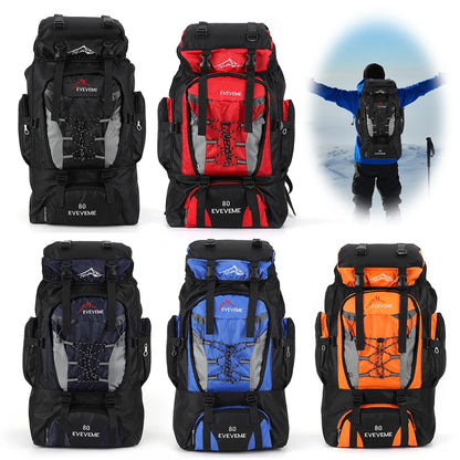 80L Large Capacity Backpack Adjustable Strap.