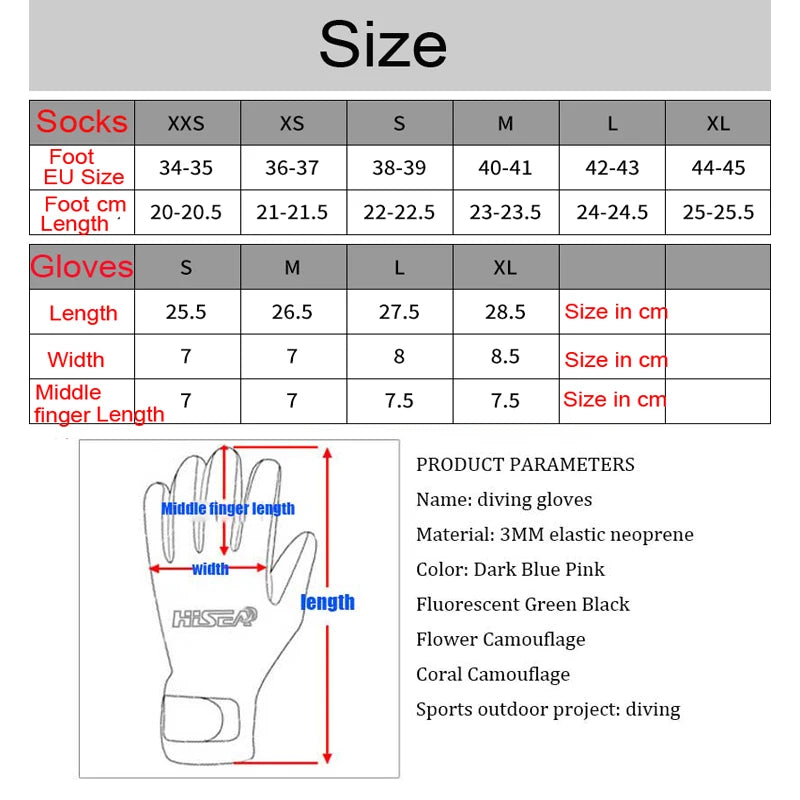 3mm Neoprene Diving Gloves.