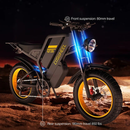 Electric bike 2000W 60V 40AH Samsung Dual Battery Mountain bikes.