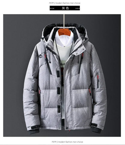Men White Duck Down Parkas -20 Degree Winter Jacket Men's.