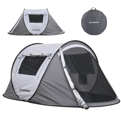 White and  gray automatic opening pop up tent