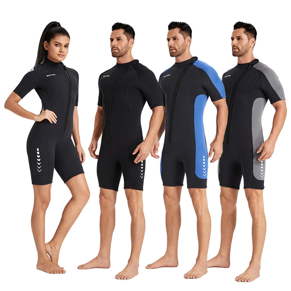 Wetsuit 3mm Neoprene Surf Suit Short Sleeve Swimwear.