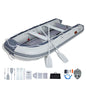 VEVOR Inflatable Dinghy Boat 6-Person Transom Sport Tender Boat Marine Wood Floor and Adjustable Aluminum Bench Oars Air Pump