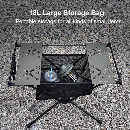 Folding Camping Table Aluminum Lightweight Portable Table with Storage Mesh Bag.