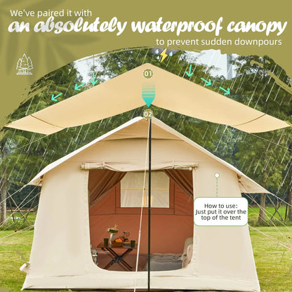 10-12 People Inflatable Tent for Camping 129 sqft .