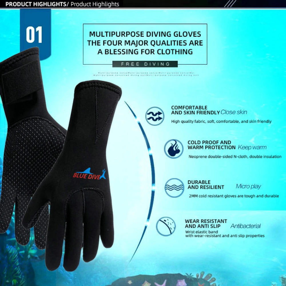 3mm Neoprene Diving Gloves.