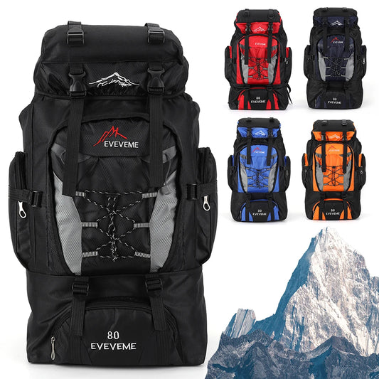 80L Large Capacity Backpack Adjustable Strap.