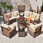 9 Piece Outdoor Patio Furniture Set, Half-Moon Curved Sectional.