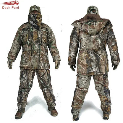 High Quality Man Winter  Camouflage Ghillie Suit Outdoor Cold Weather Suit.