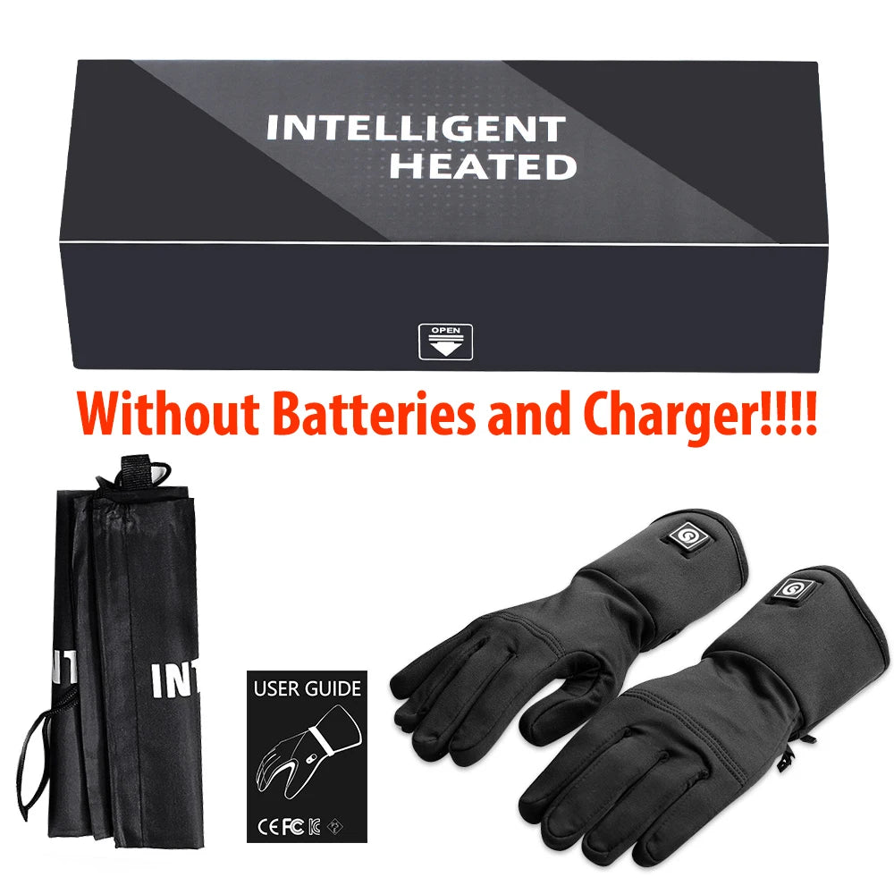 Winter Thermal Heated Gloves For Adult Wind Waterproof Rechargeable Battery.