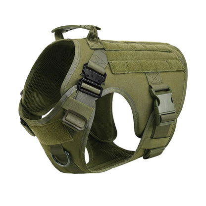 Tactical Dog Harness Leash Collar Pouches for Medium Large Dogs Training.