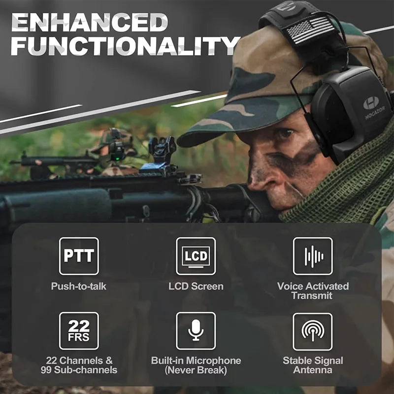 Noise Cancelling Headphones Adapter Electronic Shooting Microphone 3 Mile Range.