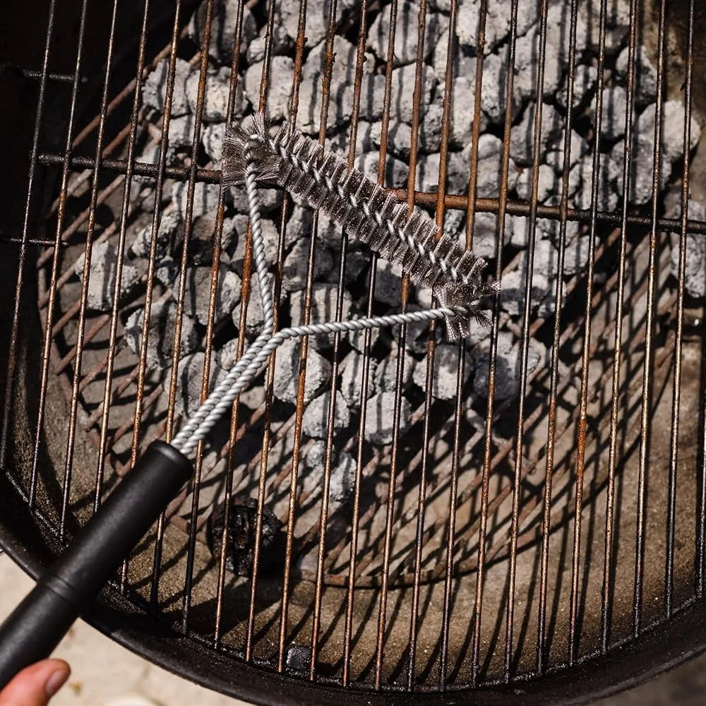 Heavy Duty BBQ Grill Brush 18 Inch Stainless Steel Long Handle.