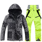 Winter Ski Suit Set -30℃ Cold Snowboard Wear Men/Women Ski Suit Waterproof.