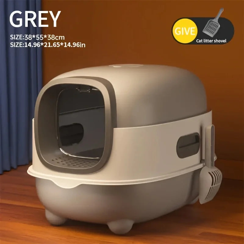 Cat Litter Box - Top-Entry Design, Anti-Splash &Odor-Control.