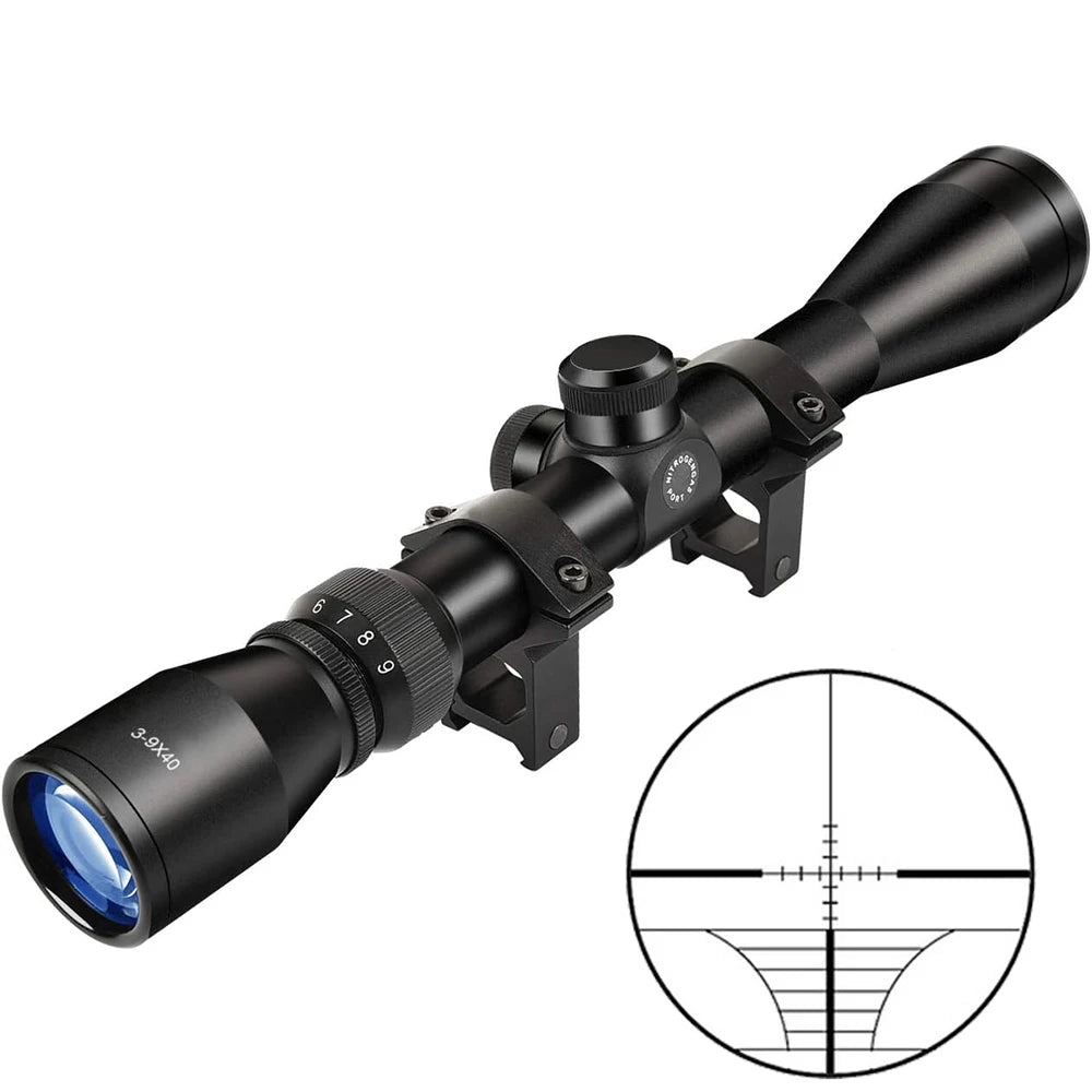 3-9X40  Rifle Scope Wire Rangefinder Reticle Crossbow Mil Dot Reticle.