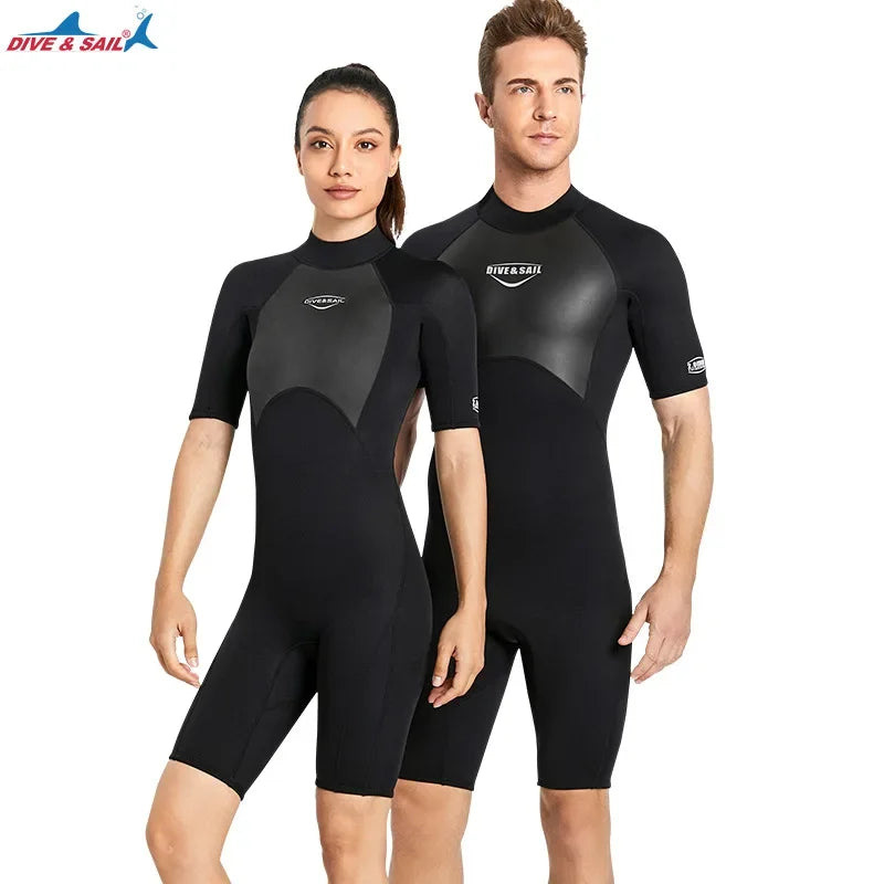 2mm Diving Suit Short Sleeve Warm Wetsuit.