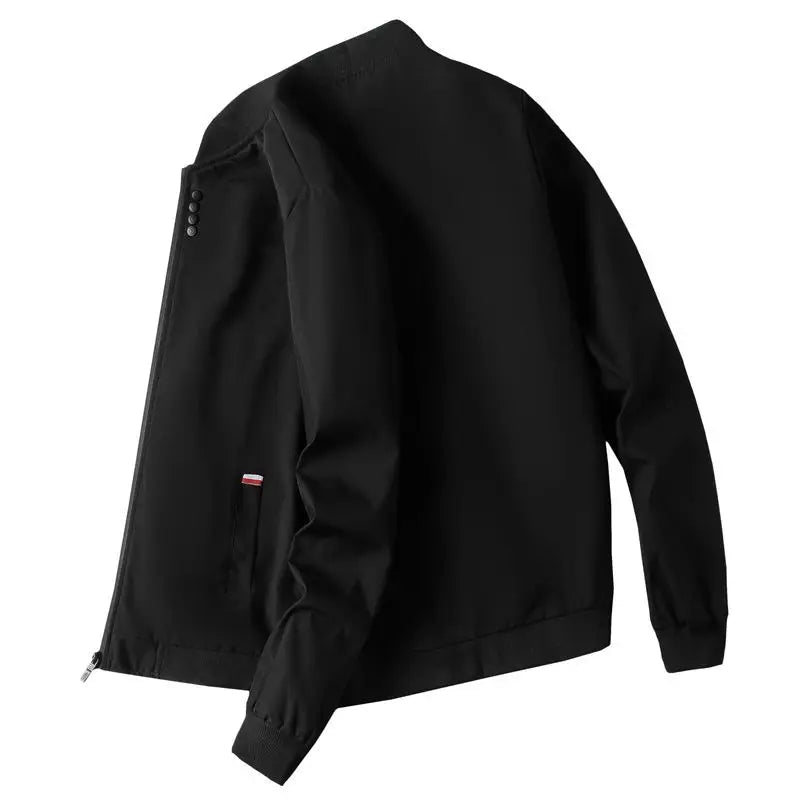 Man Leisure Jacket New Spring Autumn Solid Color Zipper Windproof Jacket.