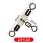 10/50pcs Stainless Steel T-Turn 3 Way Fishing Connector  Rolling Swivel Fishing Tackle Connector Luminous beads attract fish