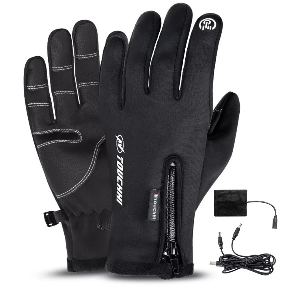 Electric Thermal Heat Gloves Winter Warm Touch Screen Waterproof Rechargeable 
.