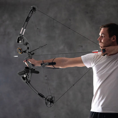 Compound Bow Right Hand Hunting Kit with Sight,, Stabilizer, Shock Absorber.
