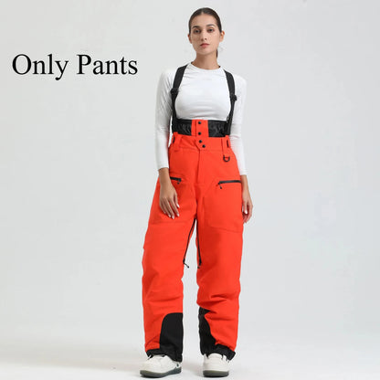 New Ski Pant Solid Snow  Women Windproof Waterproof Snow Pants.