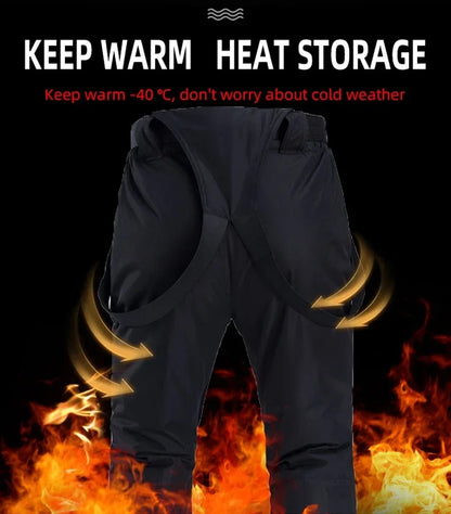 New Thermal Winter Skiing Down Jacket Ski Suit Men Snowboard pants Warm Snowmobile Clothing.