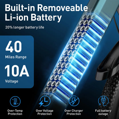 Mountain Bike 26" 24" 500W Motor 36V/374Wh/468Wh Battery.