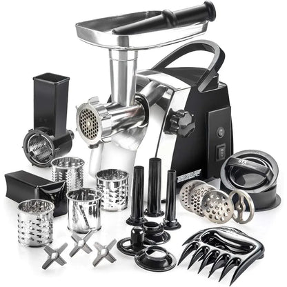 Electric Meat Grinder | 6-in-1 Powerful Home Use  Slicer/4 Grinding Plates.