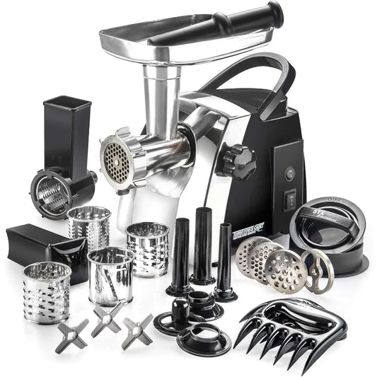 Electric Meat Grinder | 6-in-1 Powerful Home Use  Slicer/4 Grinding Plates.