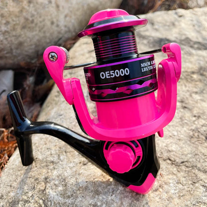 Pink Fishing Reel 2000-7000 High Speed 5.2 1 Ratio Spinning Reel.