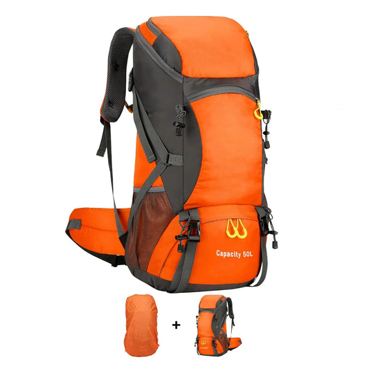 Hiking Backpack Waterproof 50L Lightweight Travel Backpack with Rain Cover.