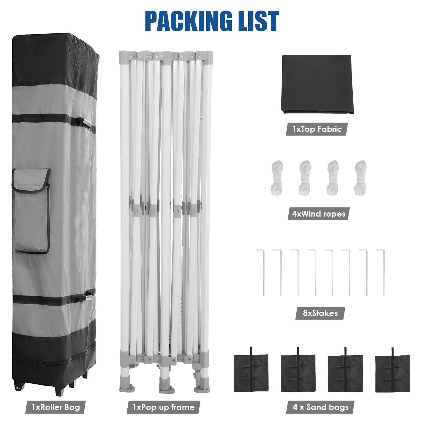 10x20 Heavy Duty Pop Up  Commercial Instant Canopy with Roller Bag, Party Tent Waterproof.