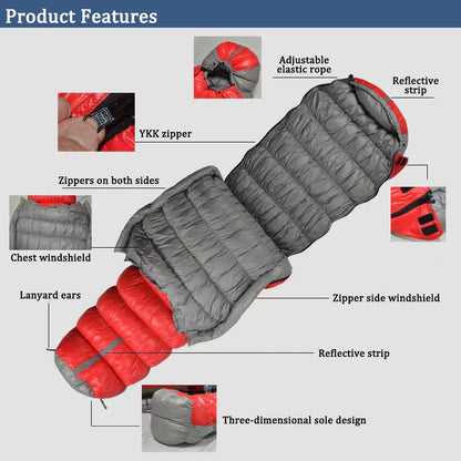 Oversized Mummy Goose Down Sleeping Bag .