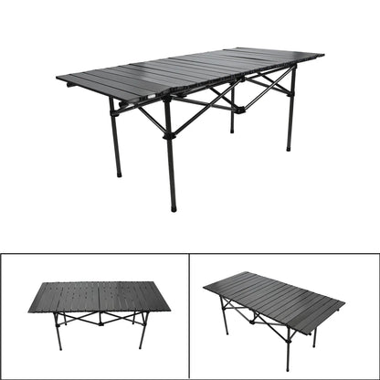 Folding Camping Table Multi Functional Black Portable Roll Up Outdoor Table 47.24in .