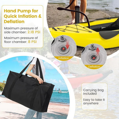 , 12.5Ft 507lbs Tandem Kayak with 2 Aluminum Paddles,