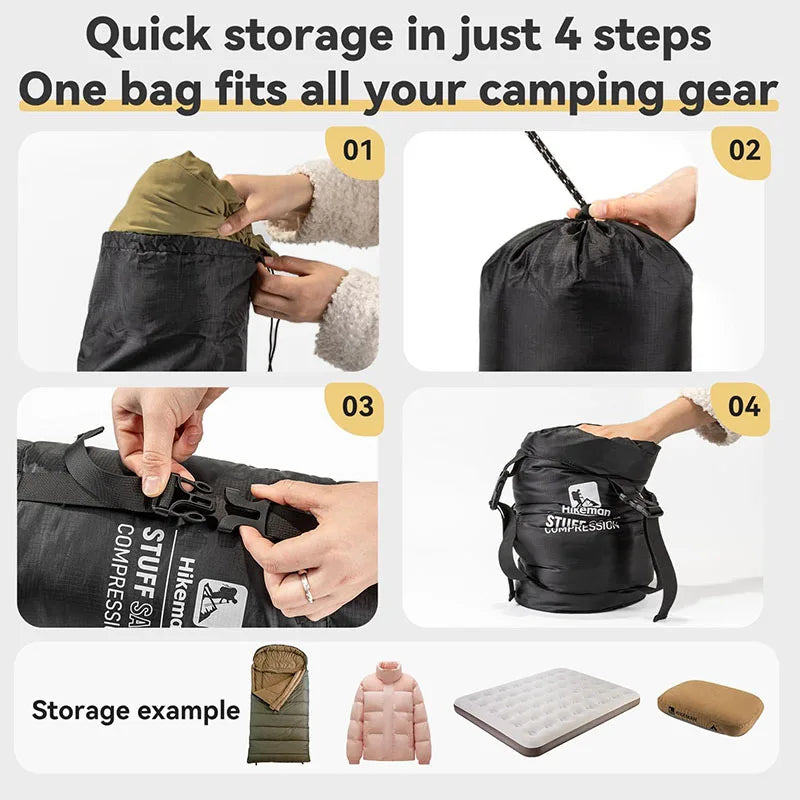 Ultralight Water-Resistant Compression Sack for Sleeping Bags.
