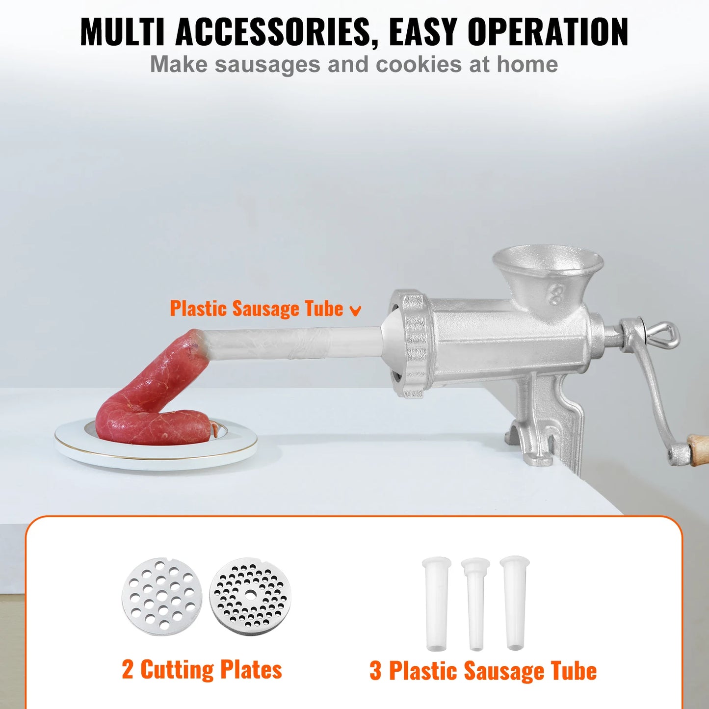 Manual Meat Grinder Heavy Duty Hand Meat Grinder Steel Table Clamp.