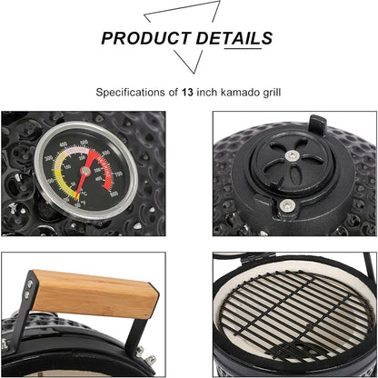 Charcoal Grill and Smoker with Cast Iron Grate.