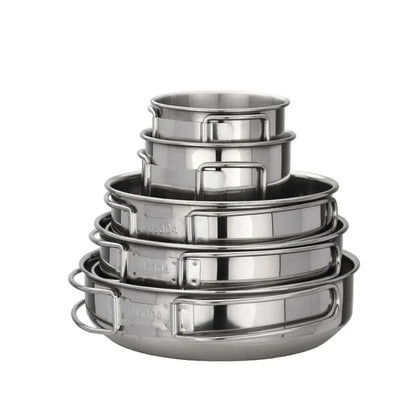 5pcs Camping Pot Set 304 Stainless Steel .